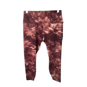 Harmony Balance Women’s Leggings Deep Maroon and Pink Athletic Ankle Size Large